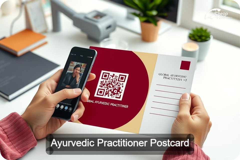 Ayurvedic Practitioner Postcard Sample 03 · 6" x 9" design sample
