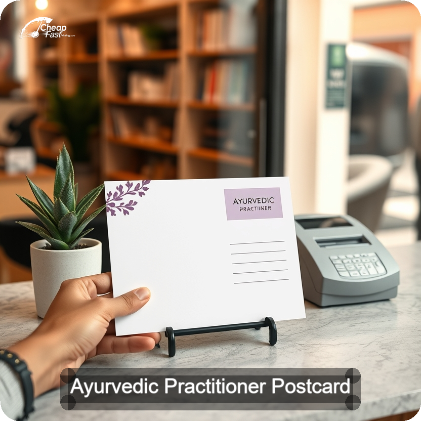 Ayurvedic Practitioner Postcard Sample 05 · 5" x 5" design sample