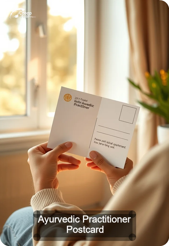 Ayurvedic Practitioner Postcard Sample 08 · 4.5" x 6.5" design sample