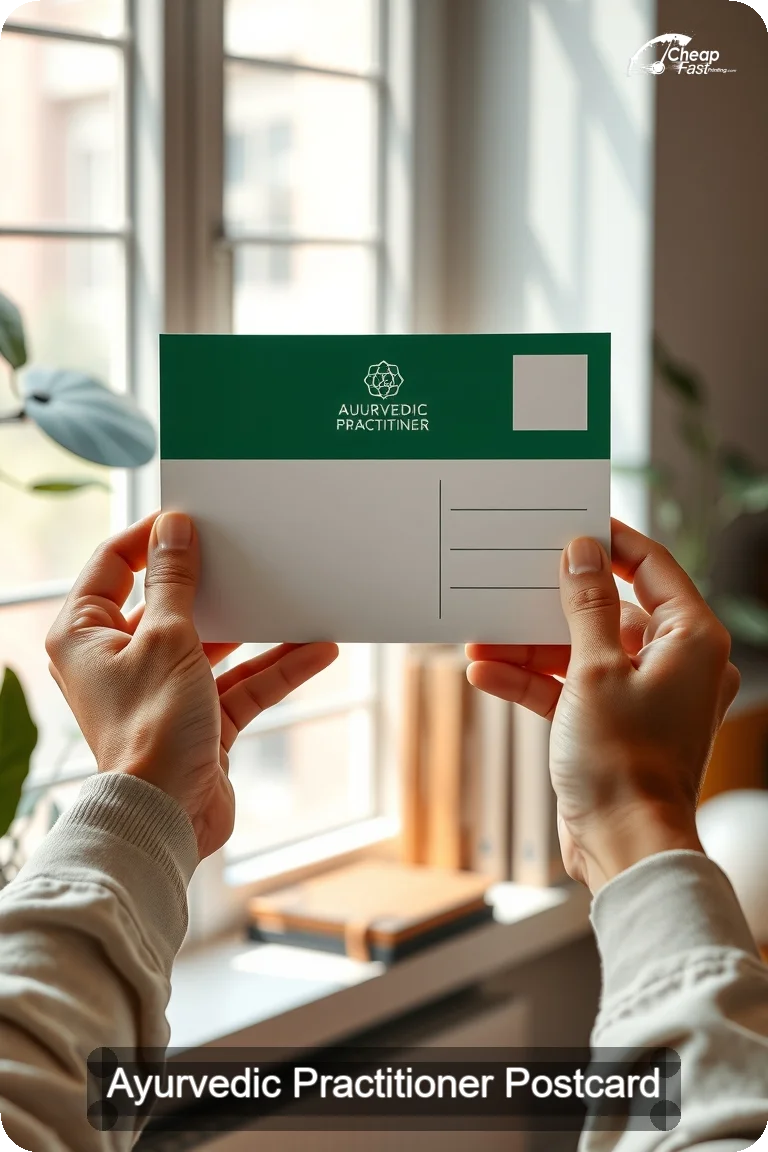 Ayurvedic Practitioner Postcard Sample 10 · 4.5" x 11" design sample