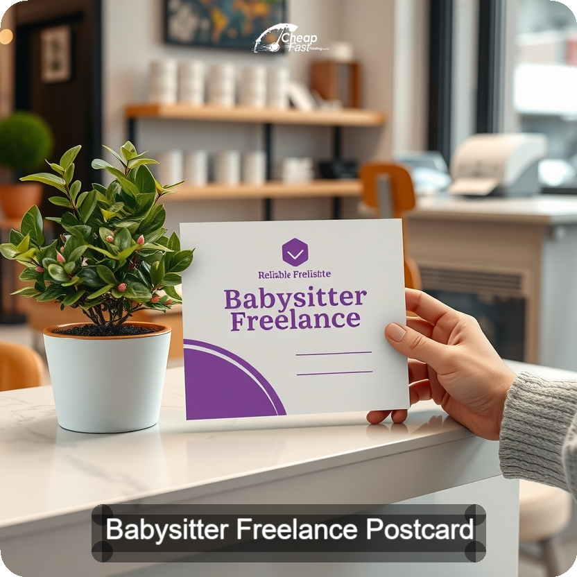 Babysitter Freelance Postcard Sample 02 · 5" x 5" design sample