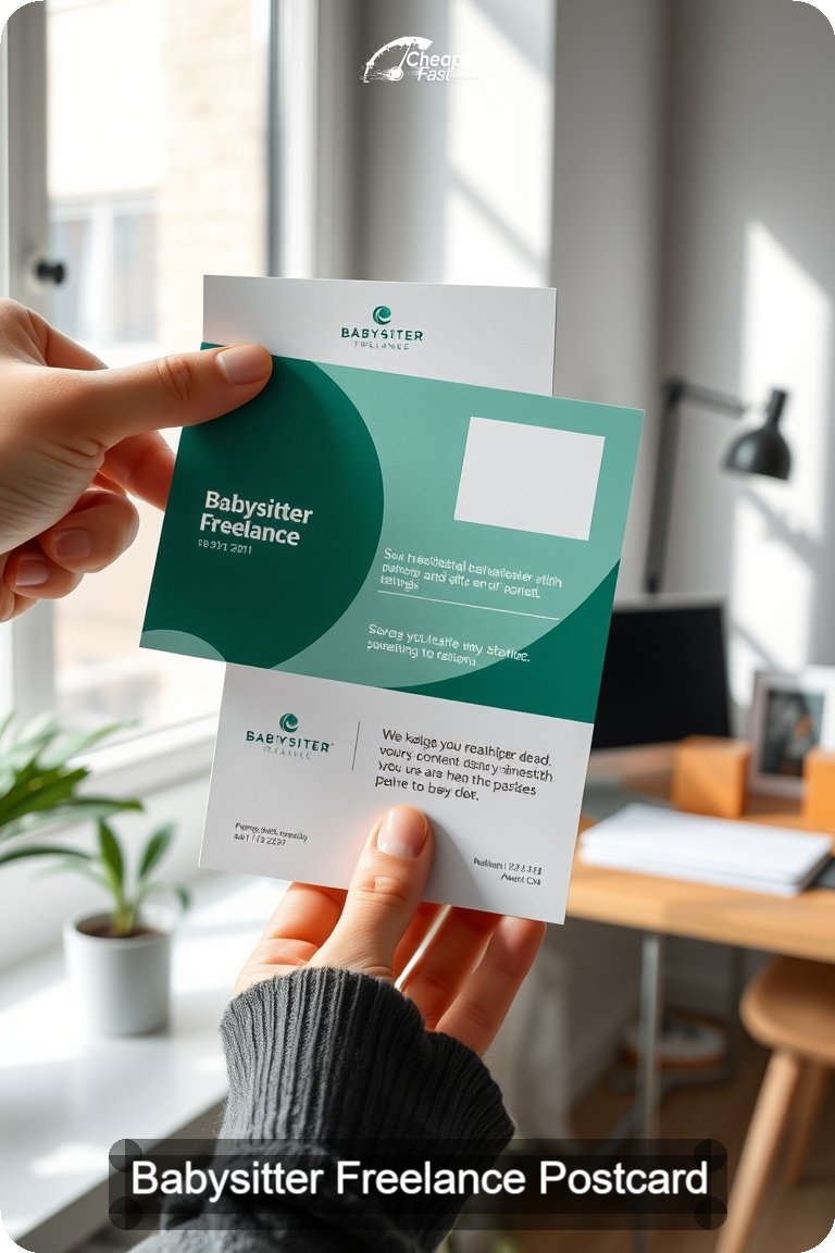 Babysitter Freelance Postcard Sample 07 · 4.5" x 11" design sample