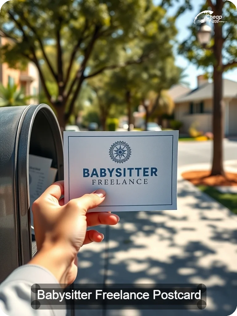 Babysitter Freelance Postcard Sample 09 · 5" x 7" design sample