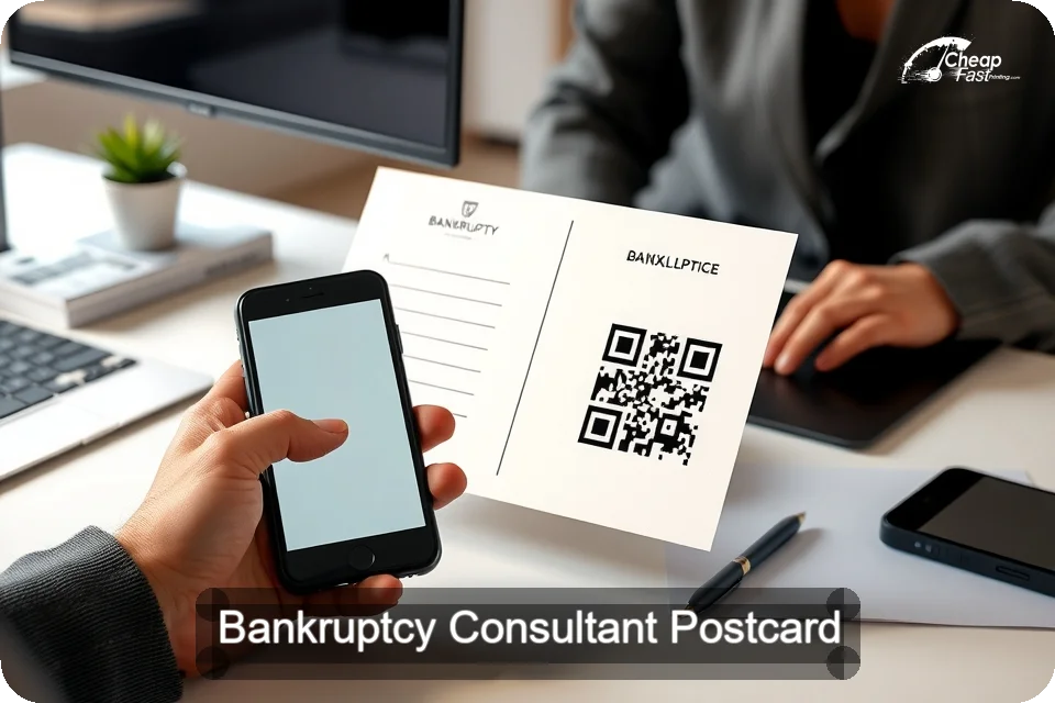 Bankruptcy Consultant Postcard Sample 04 · 6" x 9" design sample