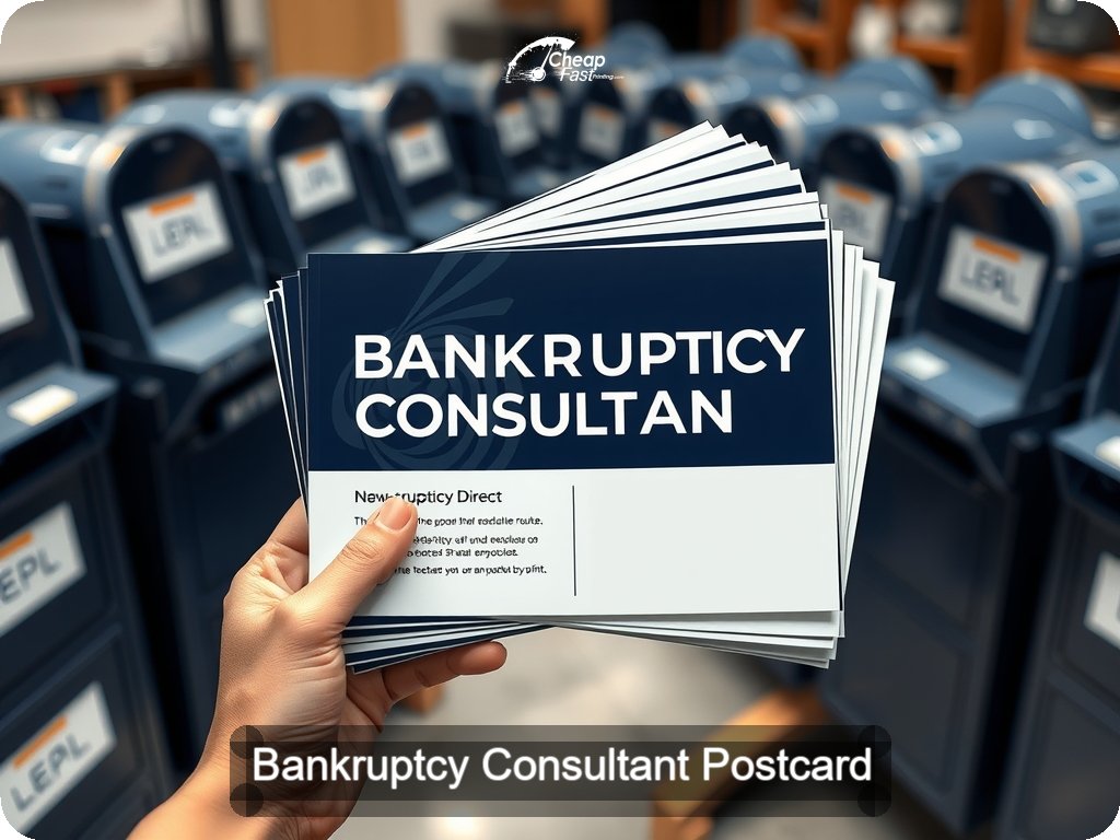 Bankruptcy Consultant Postcard Sample 10 · 6.5" x 9" design sample