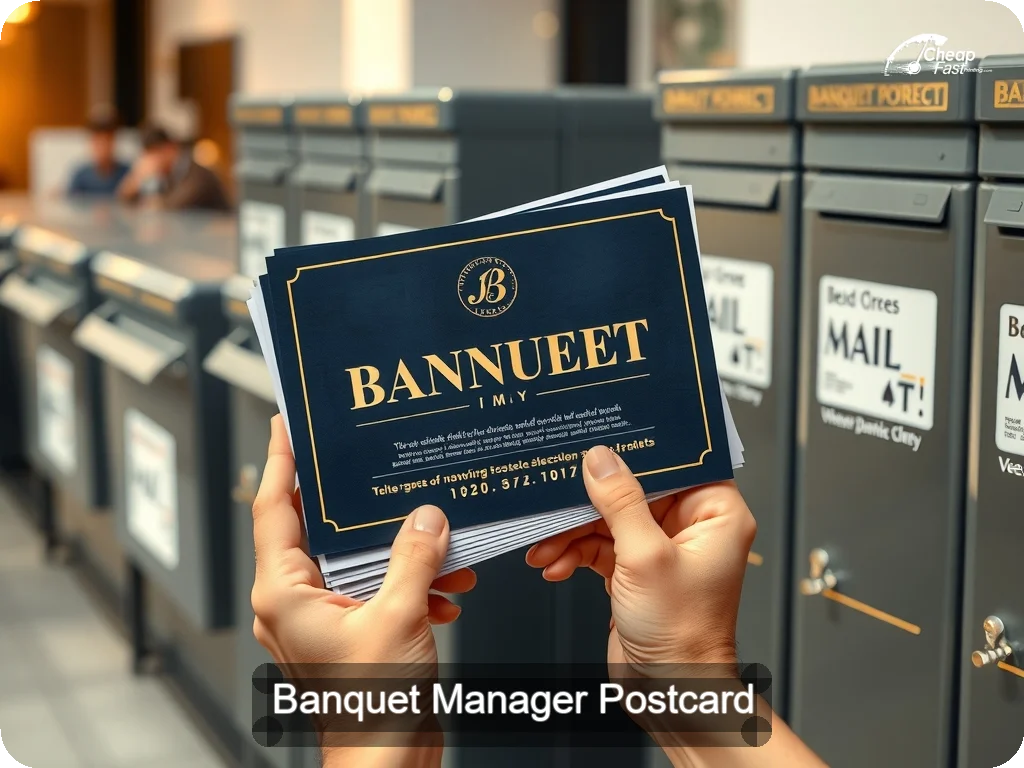 Banquet Manager Postcard Sample 10 · 6.5" x 9" design sample