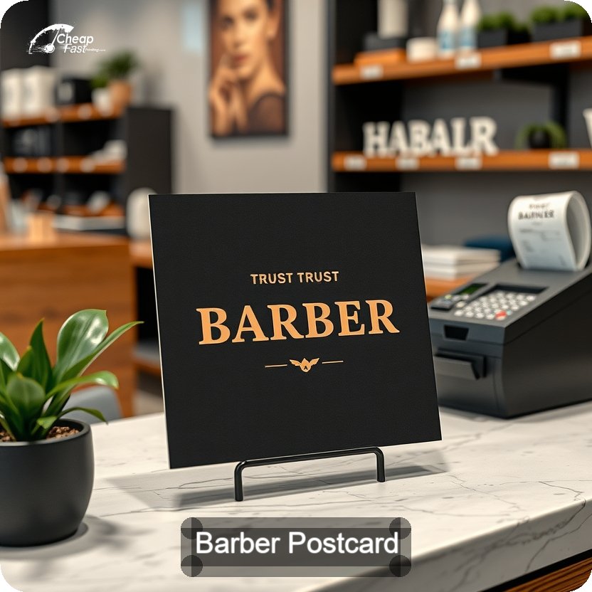 Barber Postcard Sample 01 · 5" x 5" design sample