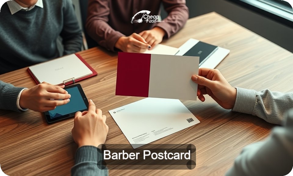 Barber Postcard Sample 03 · 4" x 9" design sample