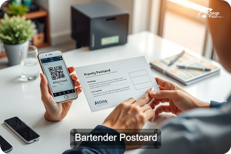Bartender Postcard Sample 02 · 6" x 9" design sample