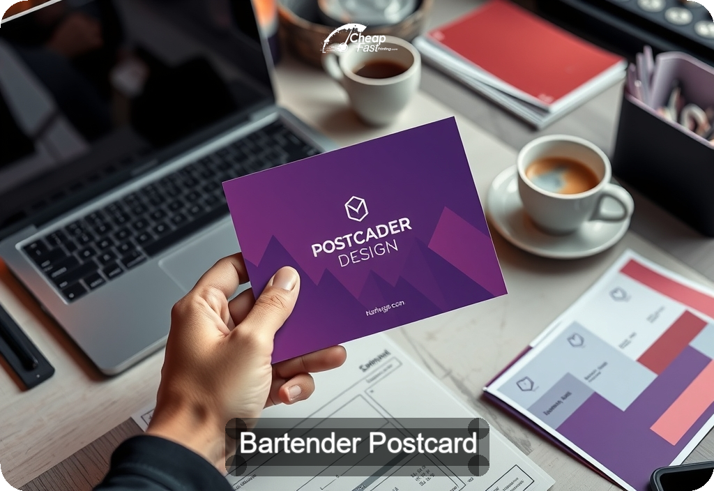 Bartender Postcard Sample 10 · 4" x 6" design sample