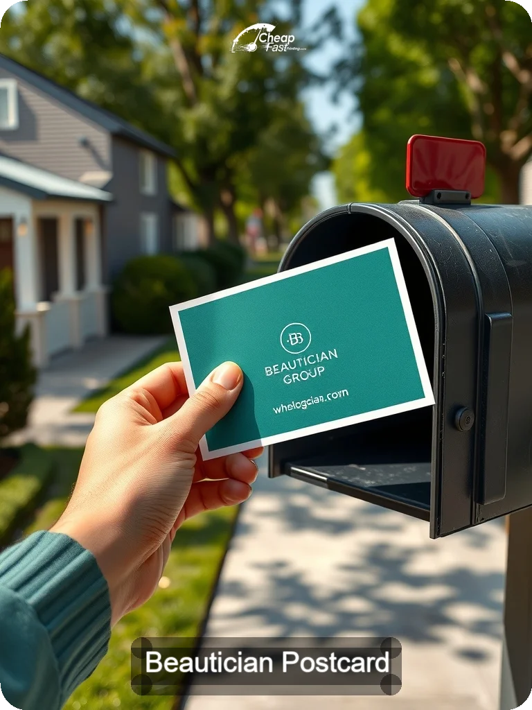 Beautician Postcard Sample 01 · 5" x 7" design sample