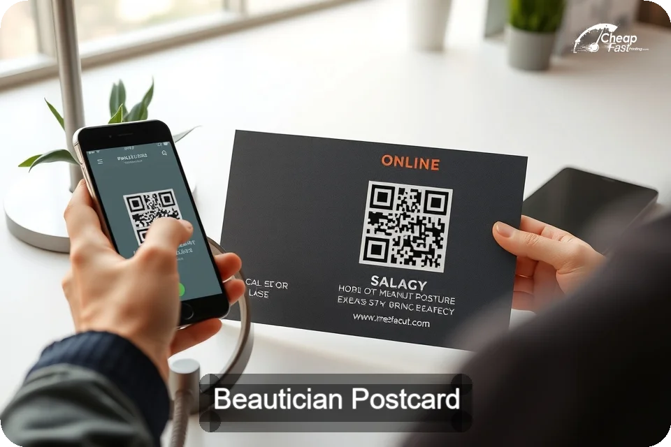 Beautician Postcard Sample 02 · 6" x 9" design sample