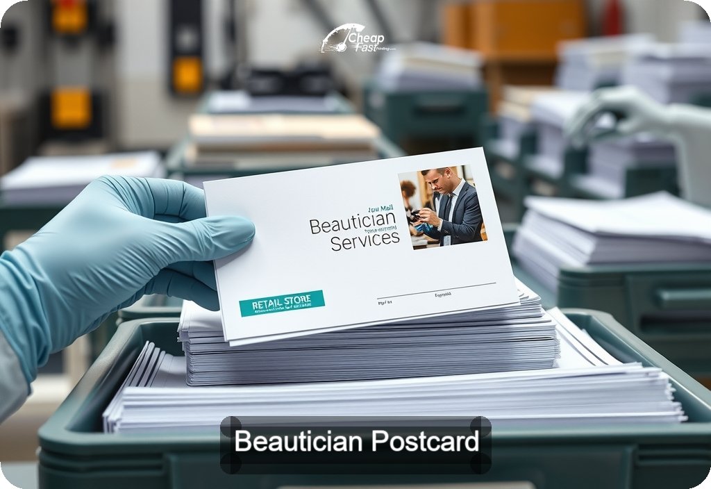 Beautician Postcard Sample 03 · 6" x 11" design sample