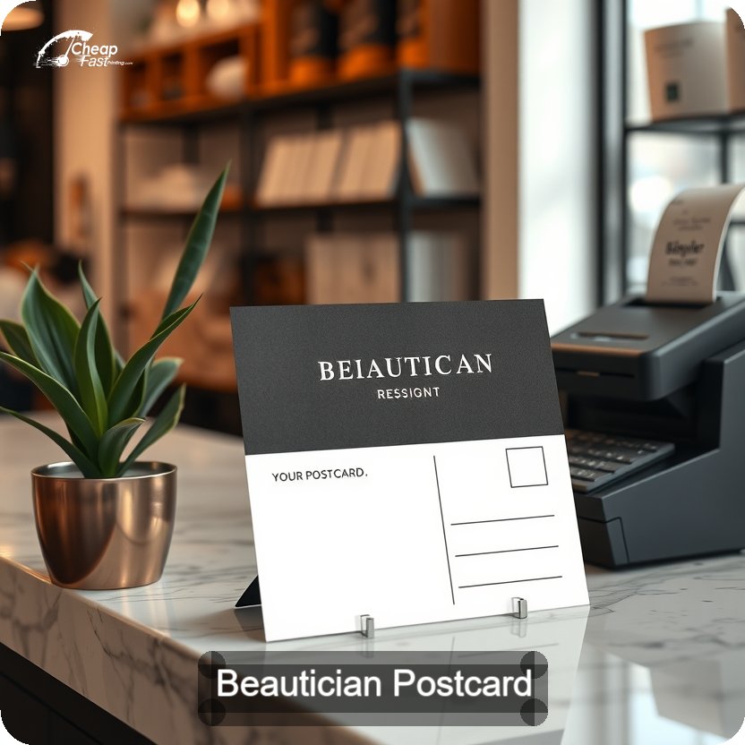 Beautician Postcard Sample 04 · 5" x 5" design sample