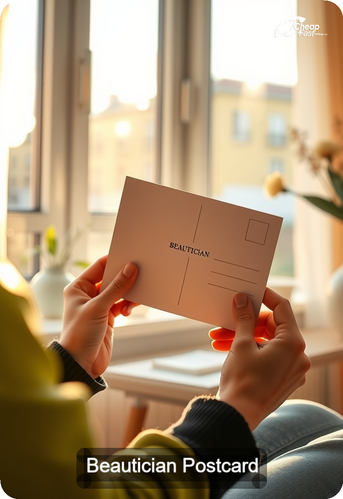 Beautician Postcard Sample 07 · 4.5" x 6.5" design sample