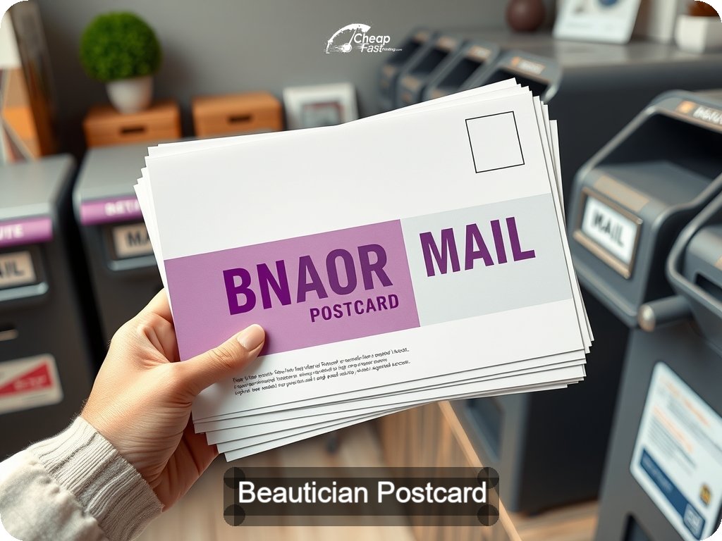 Beautician Postcard Sample 08 · 6.5" x 9" design sample