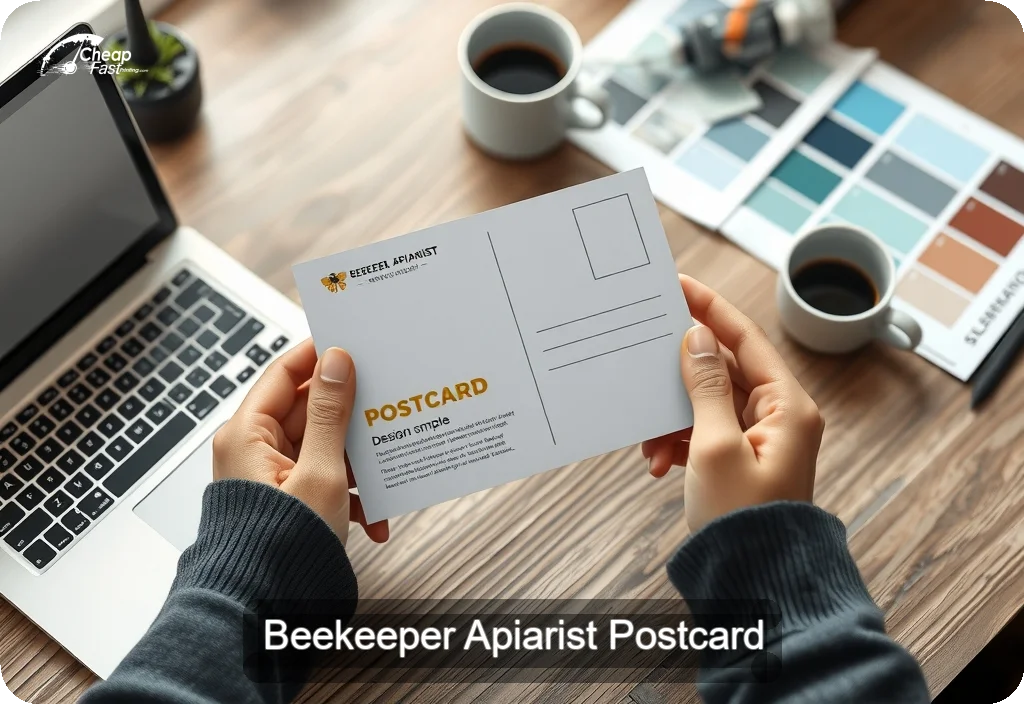 Beekeeper Apiarist Postcard Sample 04 · 4" x 6" design sample