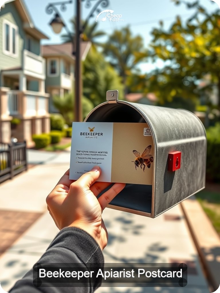 Beekeeper Apiarist Postcard Sample 05 · 5" x 7" design sample