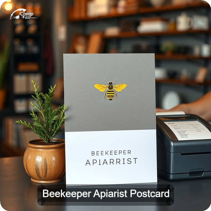 Beekeeper Apiarist Postcard Sample 08 · 5" x 5" design sample