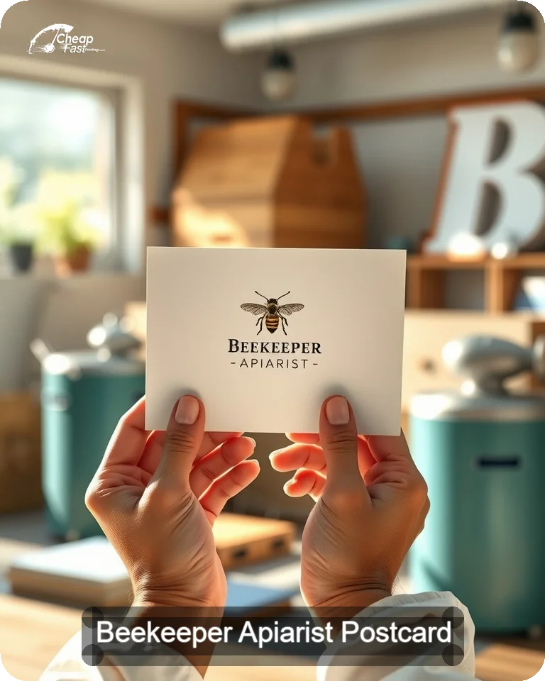 Beekeeper Apiarist Postcard Sample 09 · 4.25" x 5.5" design sample