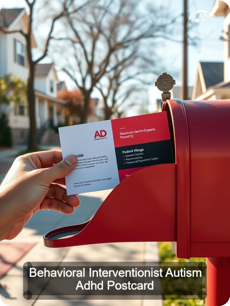 Behavioral Interventionist Autism Adhd Postcard Sample 04 · 5" x 7" design sample