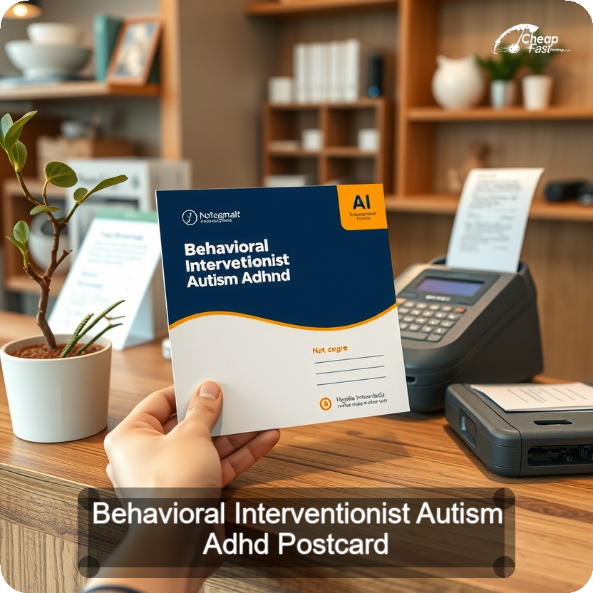 Behavioral Interventionist Autism Adhd Postcard Sample 07 · 5" x 5" design sample