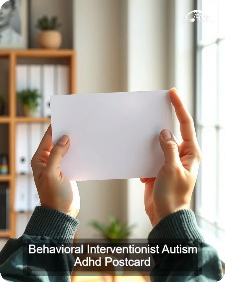 Behavioral Interventionist Autism Adhd Postcard Sample 08 · 4.25" x 5.5" design sample