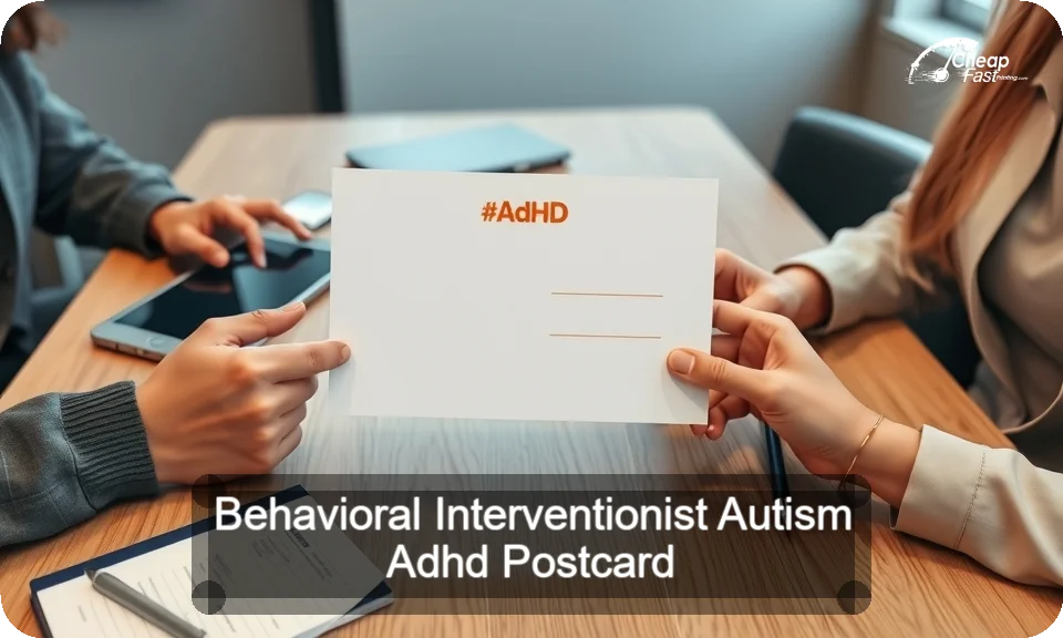 Behavioral Interventionist Autism Adhd Postcard Sample 09 · 4" x 9" design sample