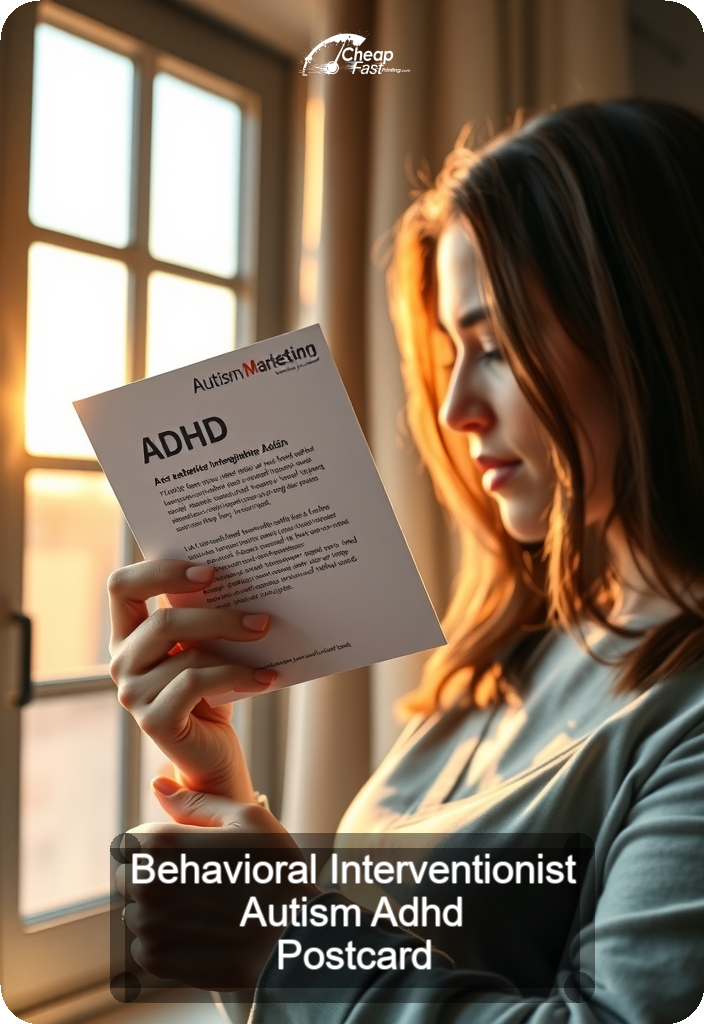 Behavioral Interventionist Autism Adhd Postcard Sample 10 · 4.5" x 6.5" design sample