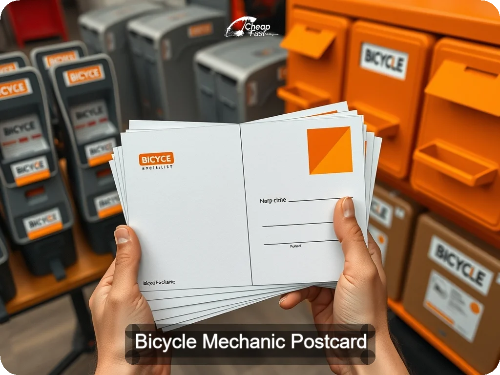 Bicycle Mechanic Postcard Sample 03 · 6.5" x 9" design sample