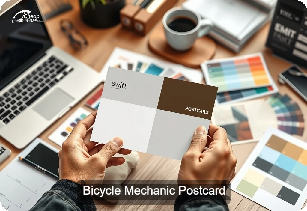 Bicycle Mechanic Postcard Sample 05 · 4" x 6" design sample