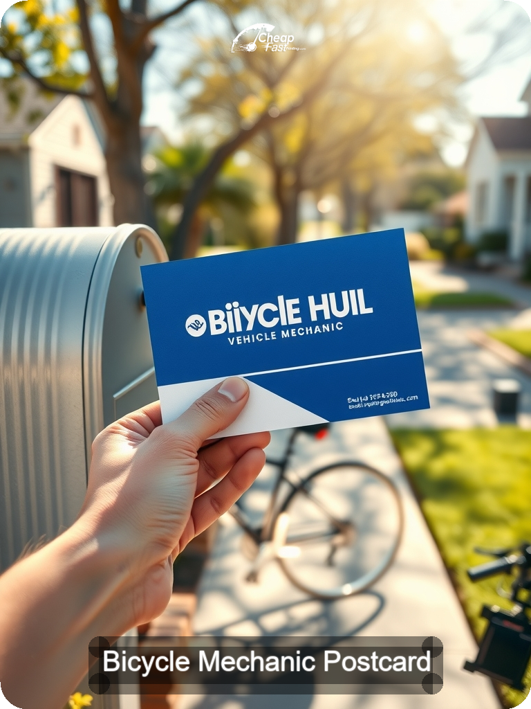 Bicycle Mechanic Postcard Sample 06 · 5" x 7" design sample