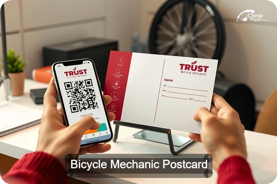 Bicycle Mechanic Postcard Sample 07 · 6" x 9" design sample