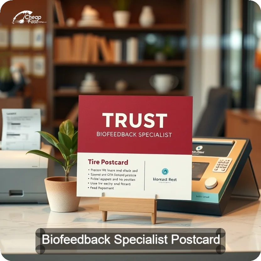 Biofeedback Specialist Postcard Sample 01 · 5" x 5" design sample