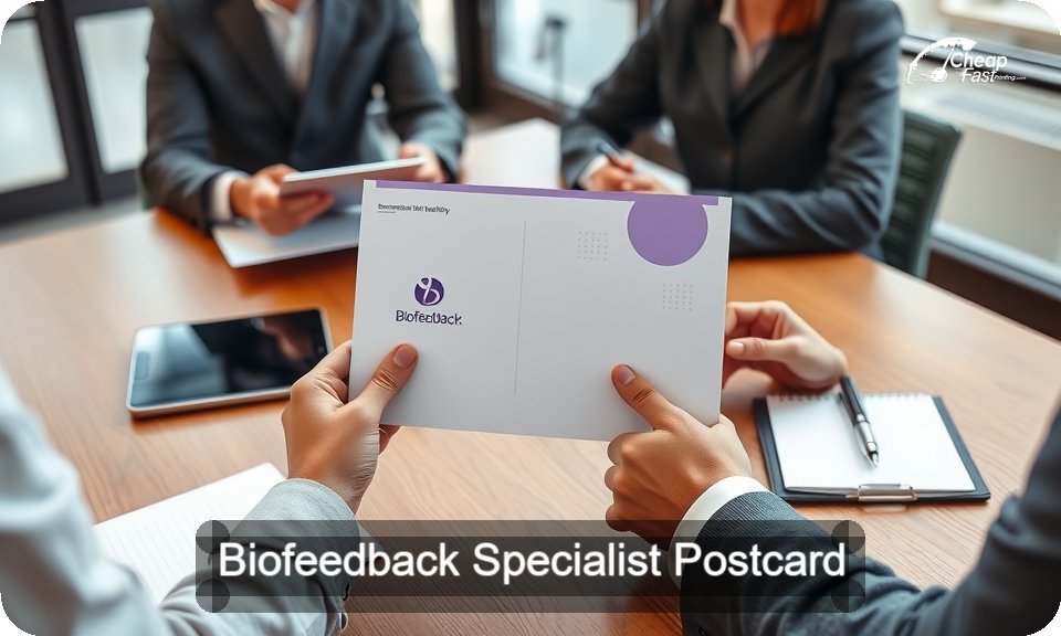 Biofeedback Specialist Postcard Sample 03 · 4" x 9" design sample