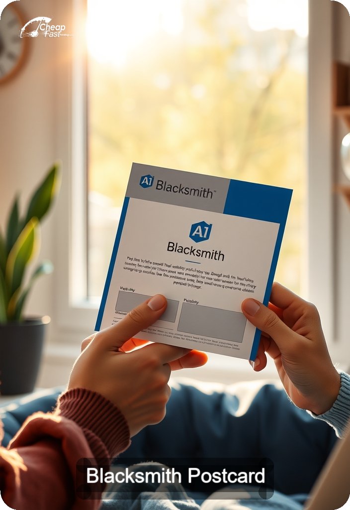 Blacksmith Postcard Sample 01 · 4.5" x 6.5" design sample