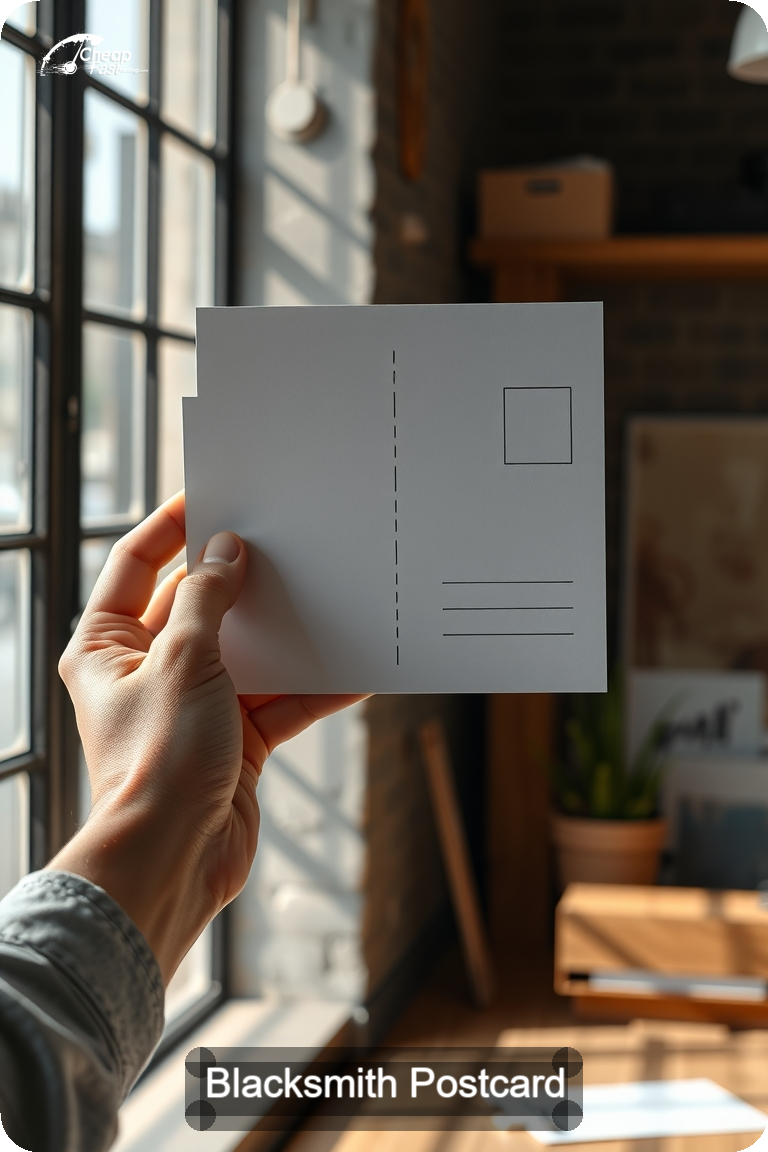 Blacksmith Postcard Sample 03 · 4.5" x 11" design sample