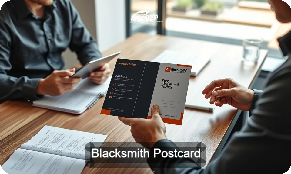 Blacksmith Postcard Sample 10 · 4" x 9" design sample