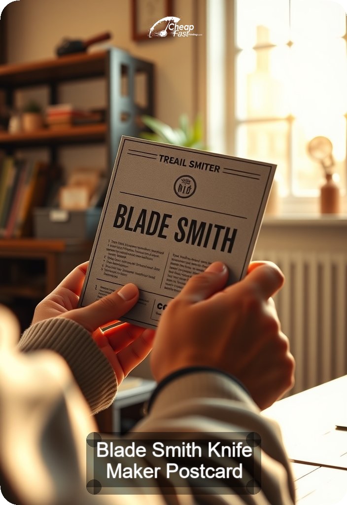 Blade Smith Knife Maker Postcard Sample 02 · 4.5" x 6.5" design sample