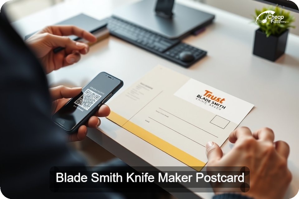Blade Smith Knife Maker Postcard Sample 07 · 6" x 9" design sample