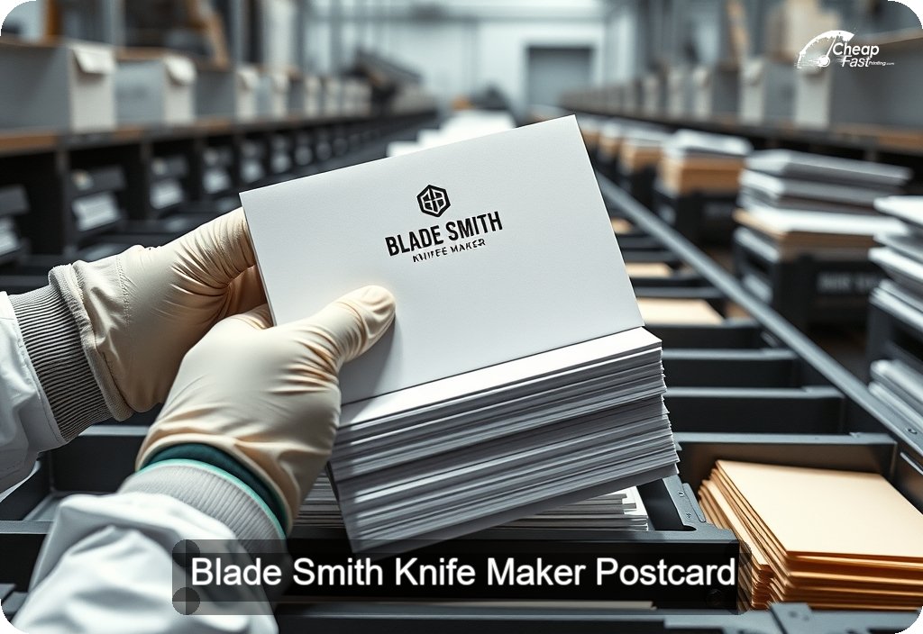 Blade Smith Knife Maker Postcard Sample 08 · 6" x 11" design sample