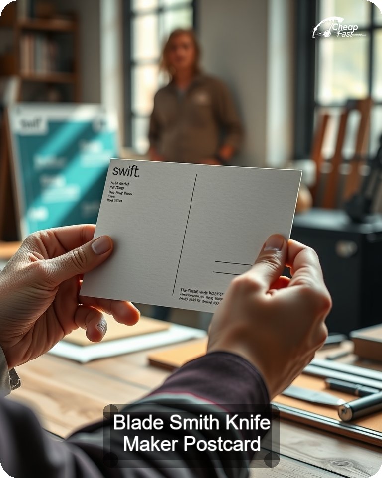Blade Smith Knife Maker Postcard Sample 10 · 4.25" x 5.5" design sample