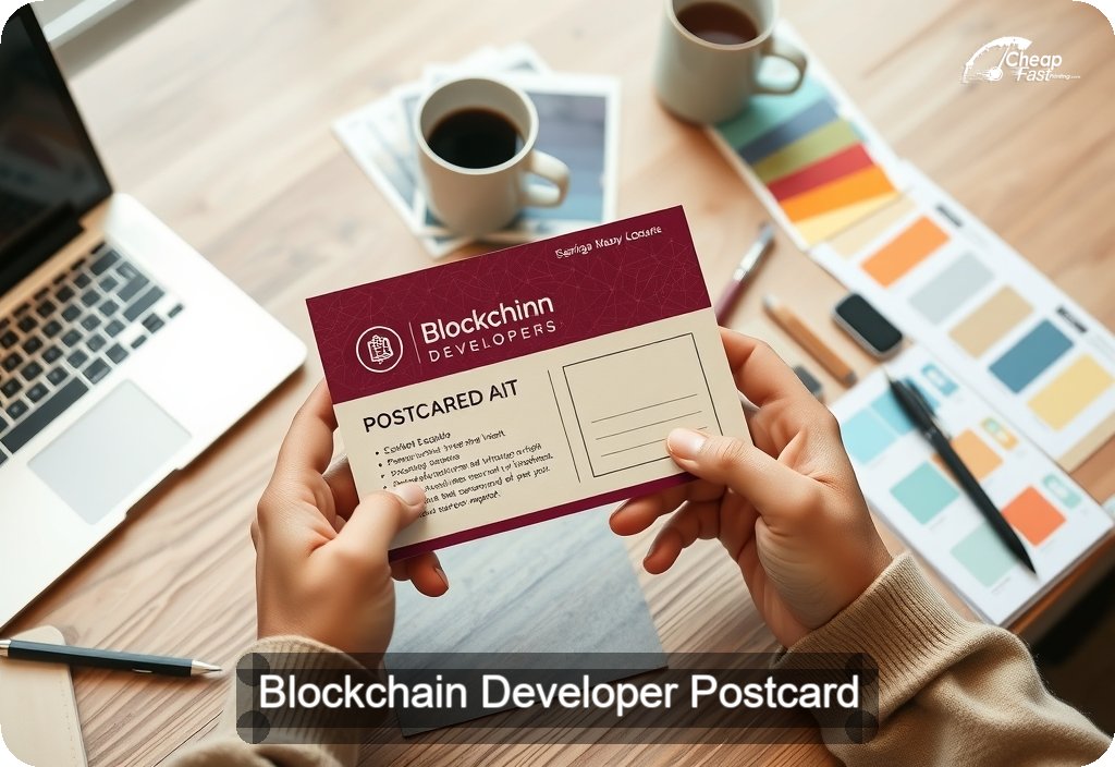 Blockchain Developer Postcard Sample 01 · 4" x 6" design sample