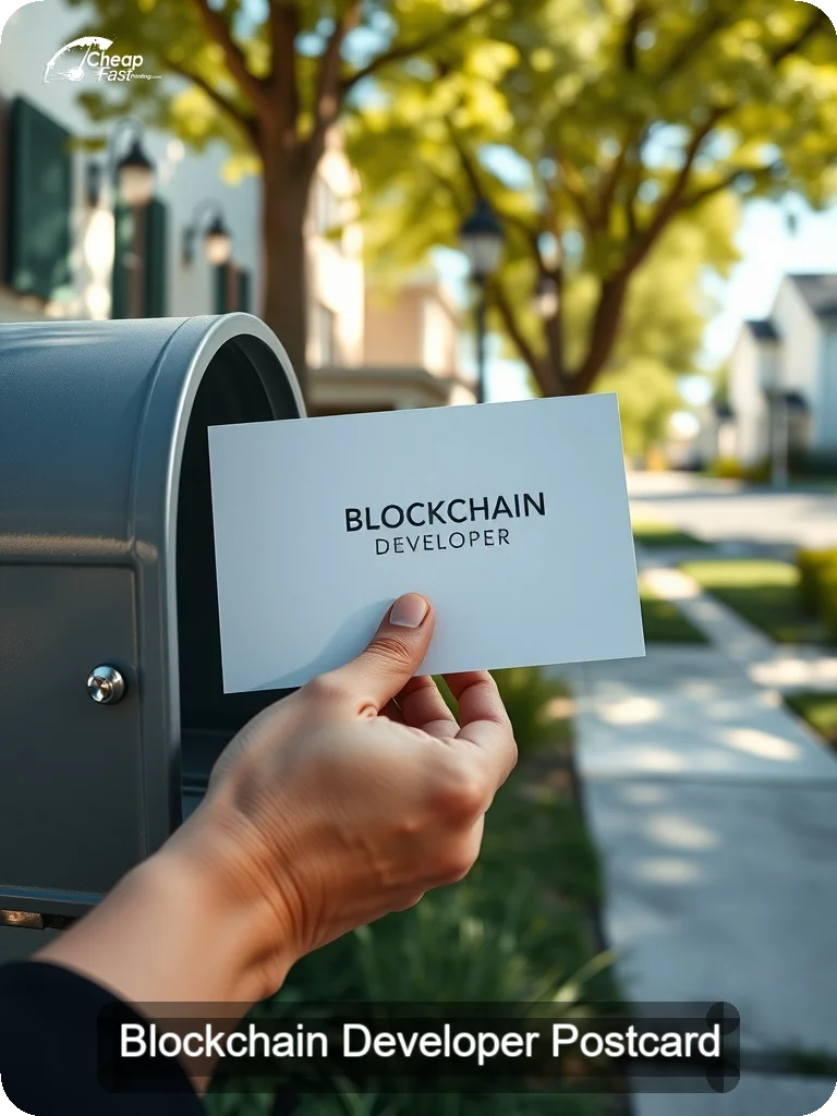 Blockchain Developer Postcard Sample 02 · 5" x 7" design sample