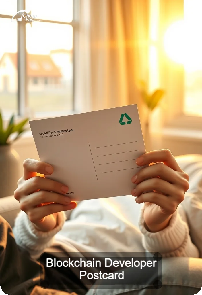 Blockchain Developer Postcard Sample 08 · 4.5" x 6.5" design sample