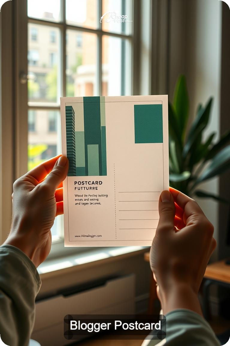 Blogger Postcard Sample 04 · 4.5" x 11" design sample