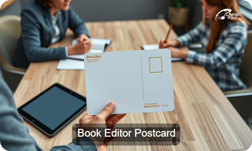 Book Editor Postcard Sample 08 · 4" x 9" design sample