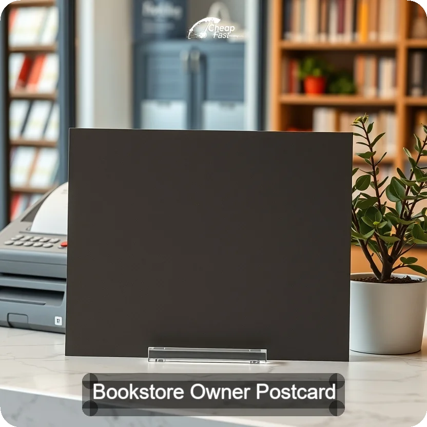 Bookstore Owner Postcard Sample 03 · 5" x 5" design sample