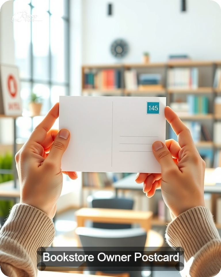 Bookstore Owner Postcard Sample 04 · 4.25" x 5.5" design sample