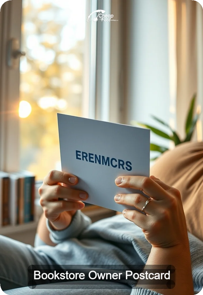 Bookstore Owner Postcard Sample 06 · 4.5" x 6.5" design sample